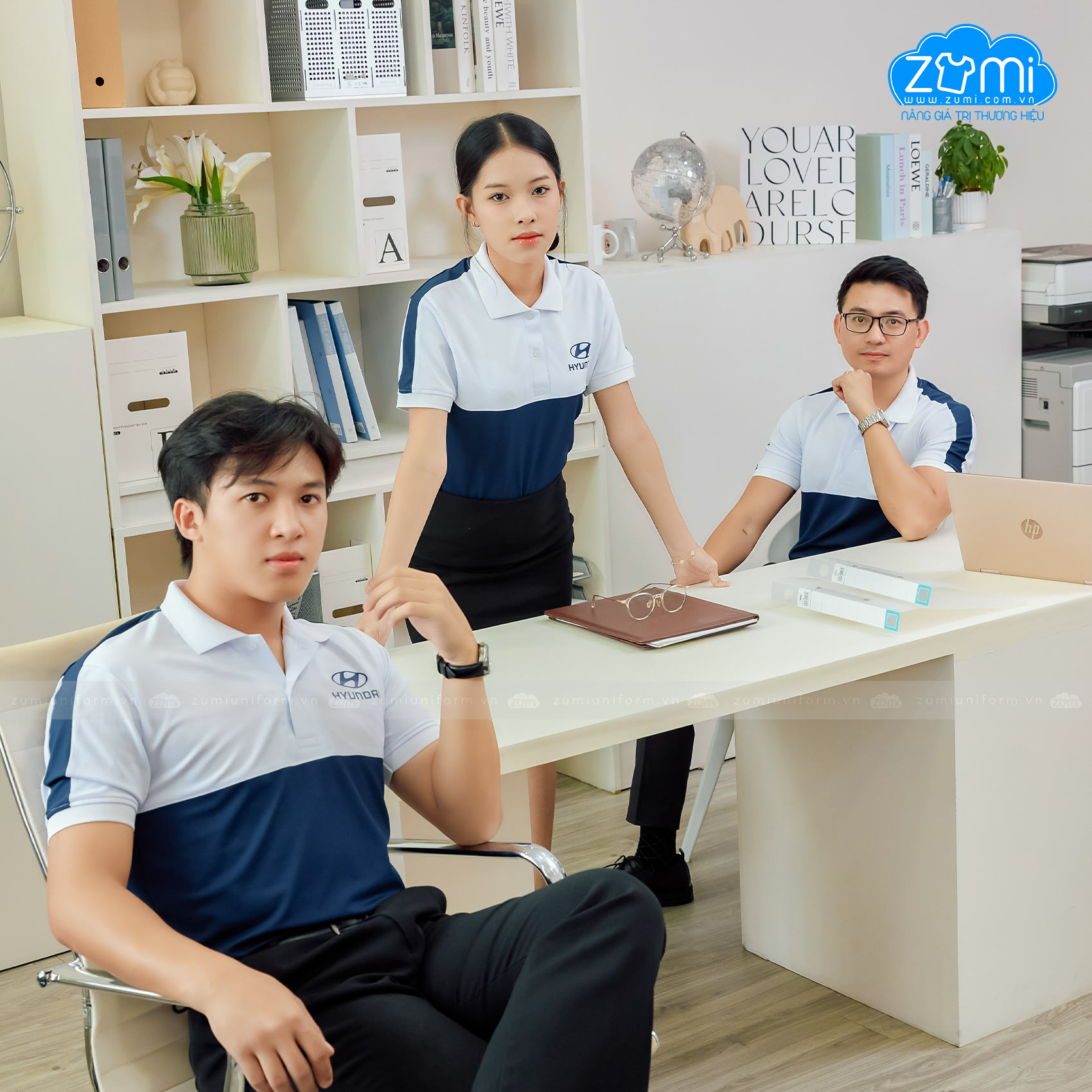 Áo Đồng Phục Cổ Trụ Hyundai